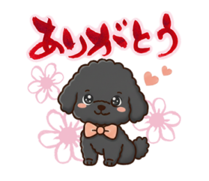 黒プードルLINEスタンプありがとう